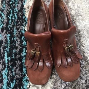 Tory Burch rust color heels new with out box.